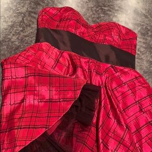 Plaid Strapless Corset Dress